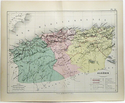 1866 mappa dell algeria nord - dell'algeria,