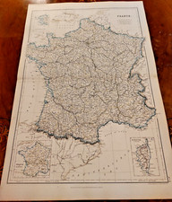 1859 Mappa a colori a mano