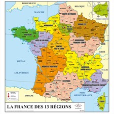 MAPPA FRANCIA FRANCESE POSTER