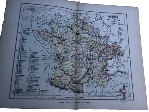 1905 mappa francia e - francia,