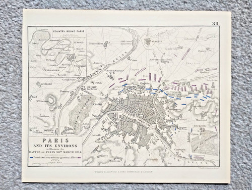 1848 antica mappa che mostra
