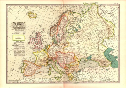 Mappa europa 1897 confini - europa,
