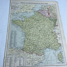 1928 Mappa di Francia e Belgio