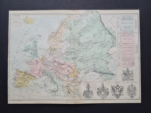 Antica mappa del 1882 europa - del,