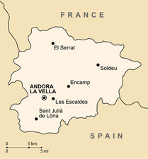 Andorra Mappa Politica Europa